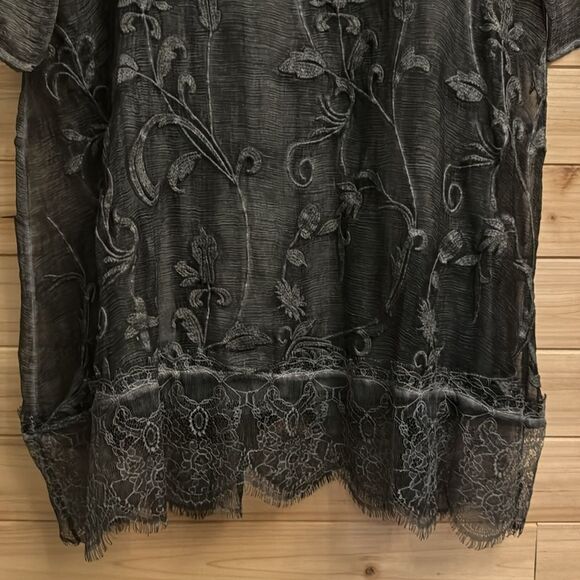 Soft Surroundings Size XSmall 100% Silk Lagenlook Embroidered Dress - Picture 6 of 12